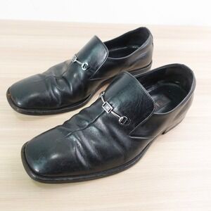 DAKS London Horsebit Loafer Mens 8 C Black Leather Slip On Career Suit‎ ENGLAND